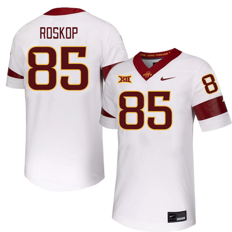 Men #85 Keaton Roskop Iowa State Cyclones College Football Jerseys Stitched-White